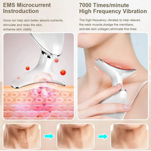 Rechargeable LED Facial Massager for Face & Neck - Vibrating Massager