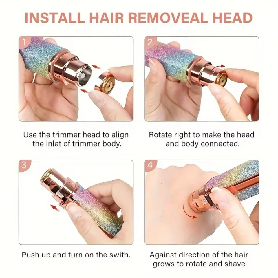 2‑in‑1 Electric Eyebrow Trimmer & Facial Hair Remover for Women - Compact & Rechargeable