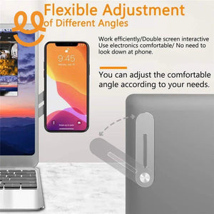 Magnetic Foldable Laptop Side Phone Holder Adjustable Mobile Mount